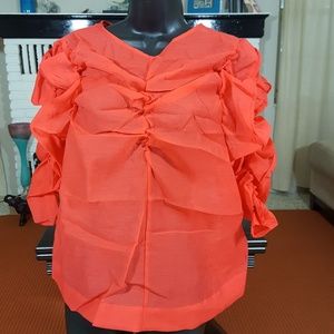H&M Sheer Red Blouse